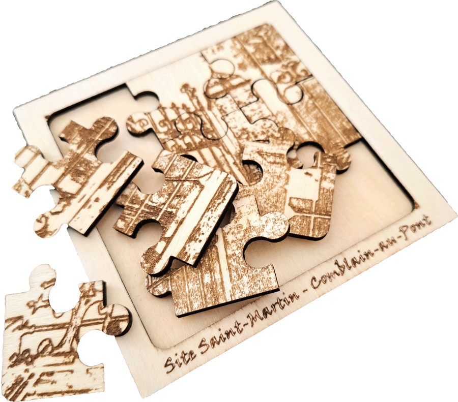 Création en bois gravé du site Saint-Martin par Bernard Champon